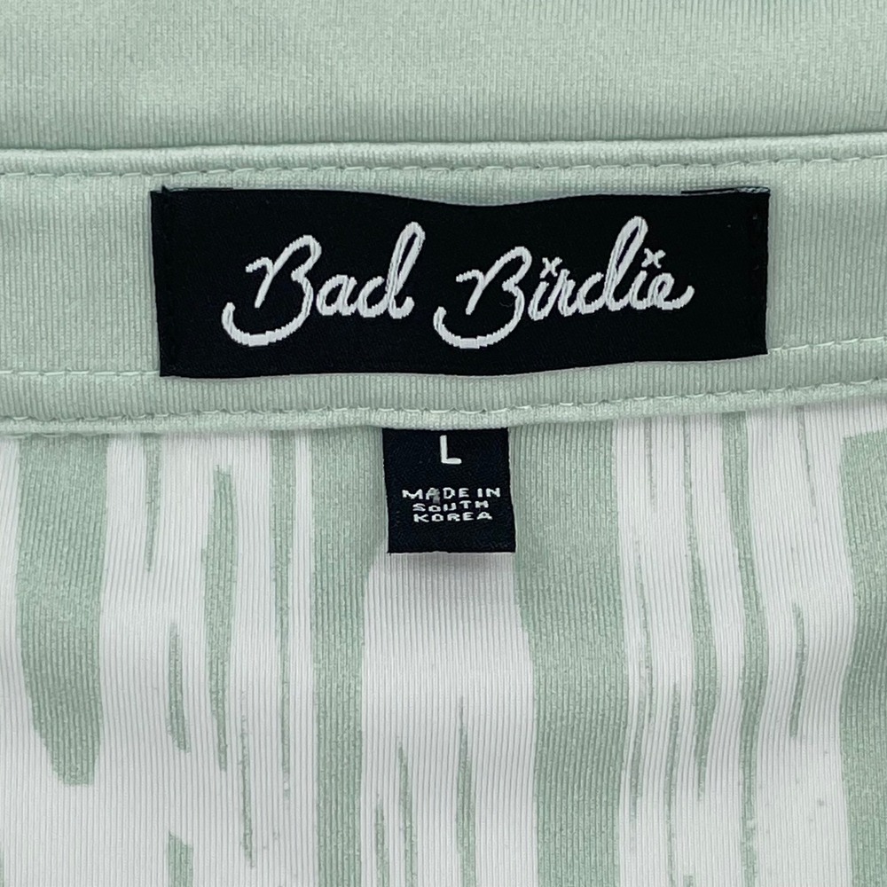 Bad Birdie Womens Polo Shirt Size L Green EUC Cactus Print Short Sleeve - Picture 3 of 7